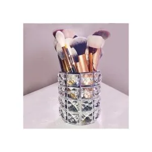 Organizador de brochas de maquillaje cristal dorado con_2