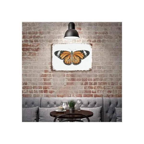 VIOFLOW Letrero de metal vintage con diseño de mariposa_5