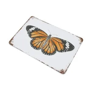 VIOFLOW Letrero de metal vintage con diseño de mariposa_3