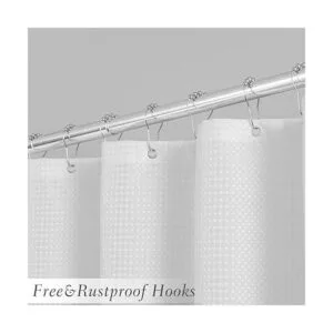 Juego de cortinas de ducha de tela patrón de árbol_4