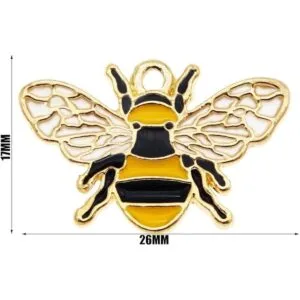 Lote de x24 dijes de abeja de miel de aceite de esmalte_5