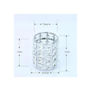 Organizador de brochas de maquillaje cristal dorado con_6