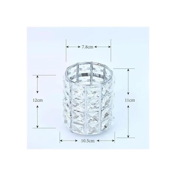 Organizador de brochas de maquillaje cristal dorado con_6