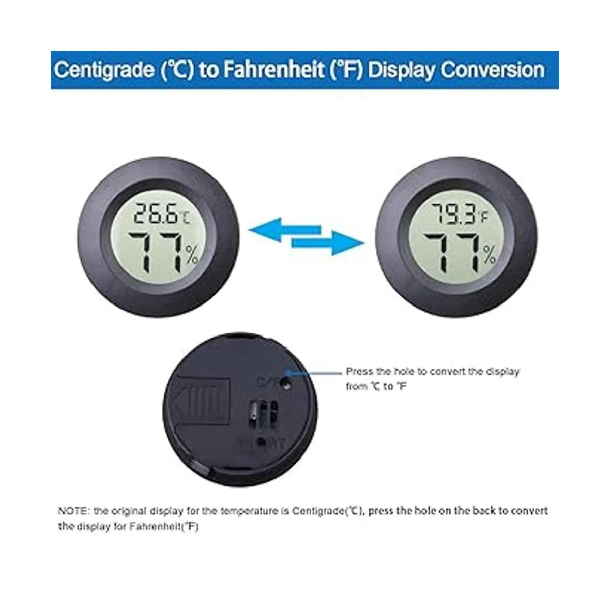 Veanic Paquete de 4 mini termómetro higrómetro Fahrenheit_2