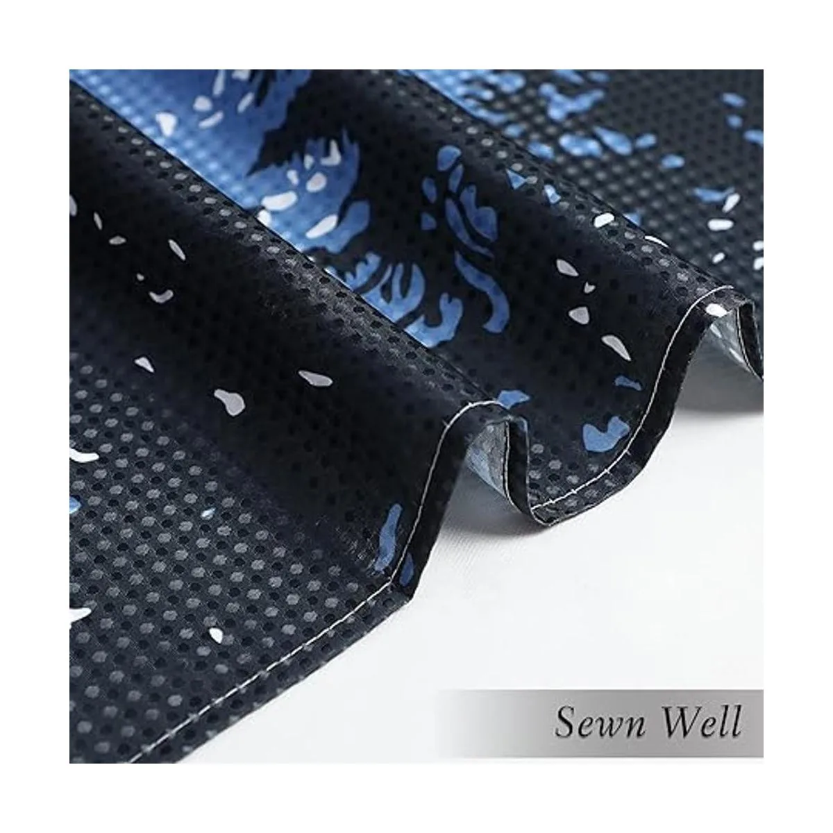 Juego de cortinas de ducha de tela patrón de árbol_5