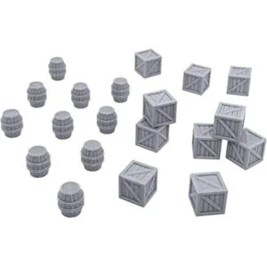 Jaulas y barriles paisaje RPG de mesa impreso en 3D y_1