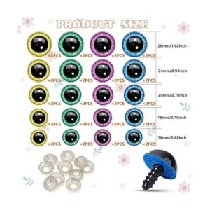 UHOMENY 40 ojos de seguridad de plástico con purpurina_2