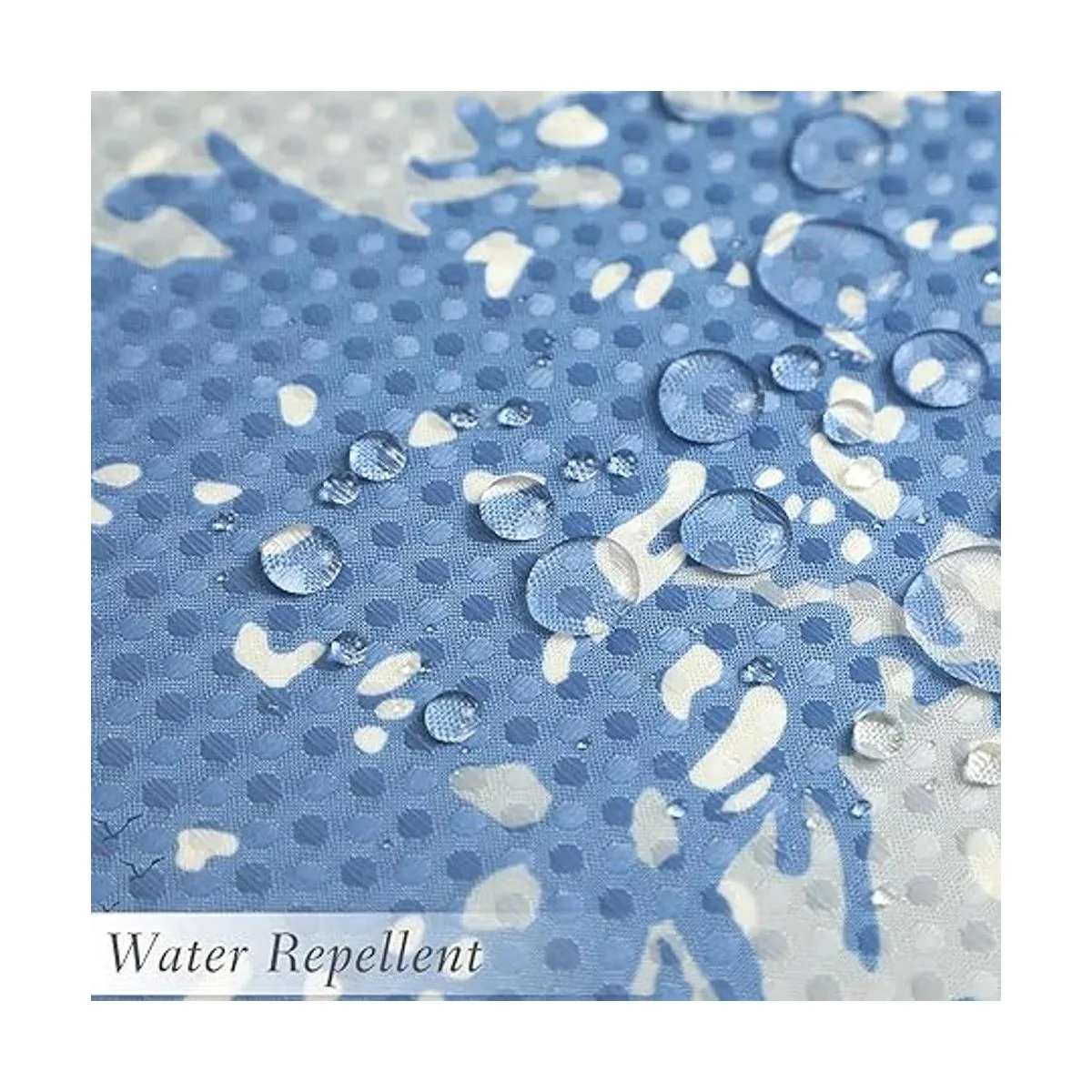 Juego de cortinas de ducha de tela patrón de árbol_2