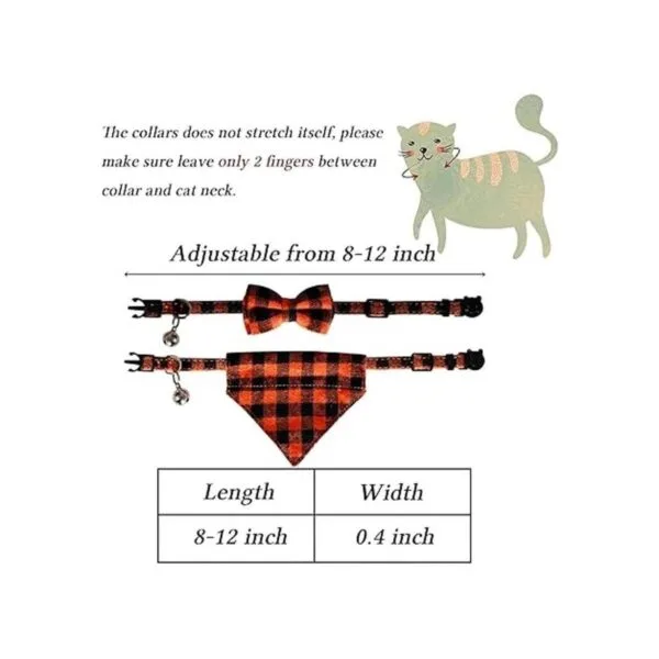 STMK Paquete de 2 collares de bandana para gatos con_4