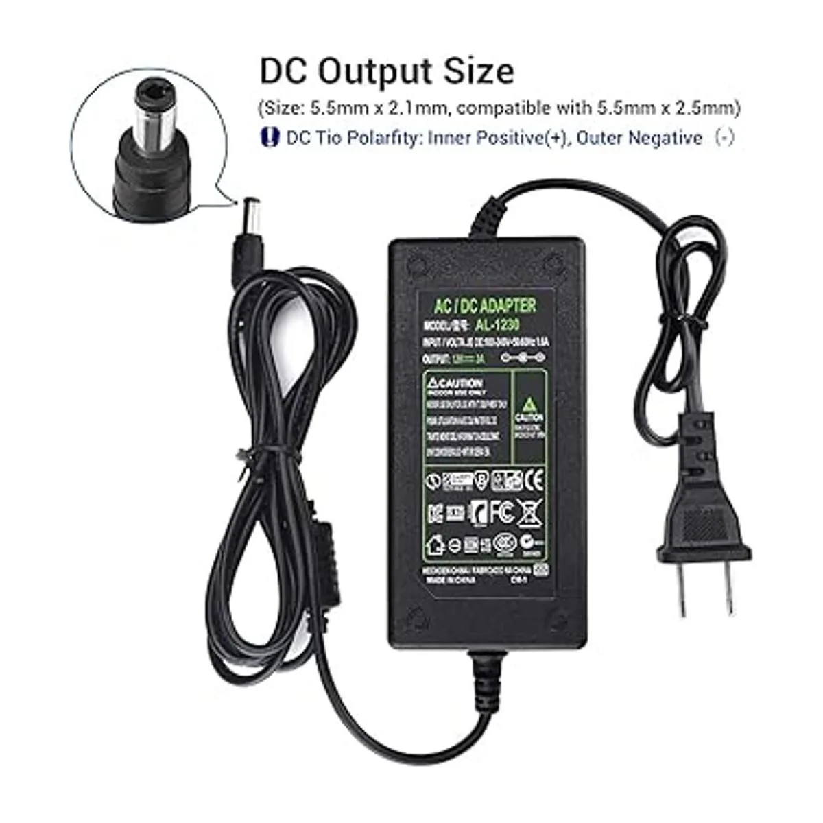 TOBWOLF Adaptador de corriente CC de 12 V 3 A enchufe de_4