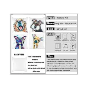 Redland Art Fundas de almohada con diseño de perro._3