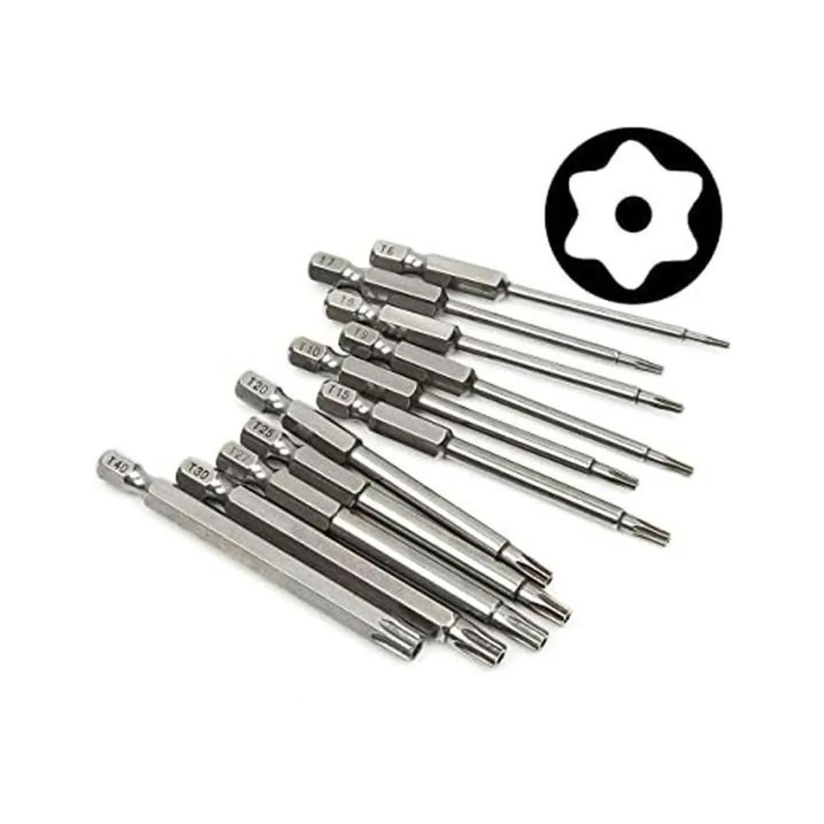 Yakamoz Juego de 11 brocas magnéticas T6T40 de cabeza Torx_1