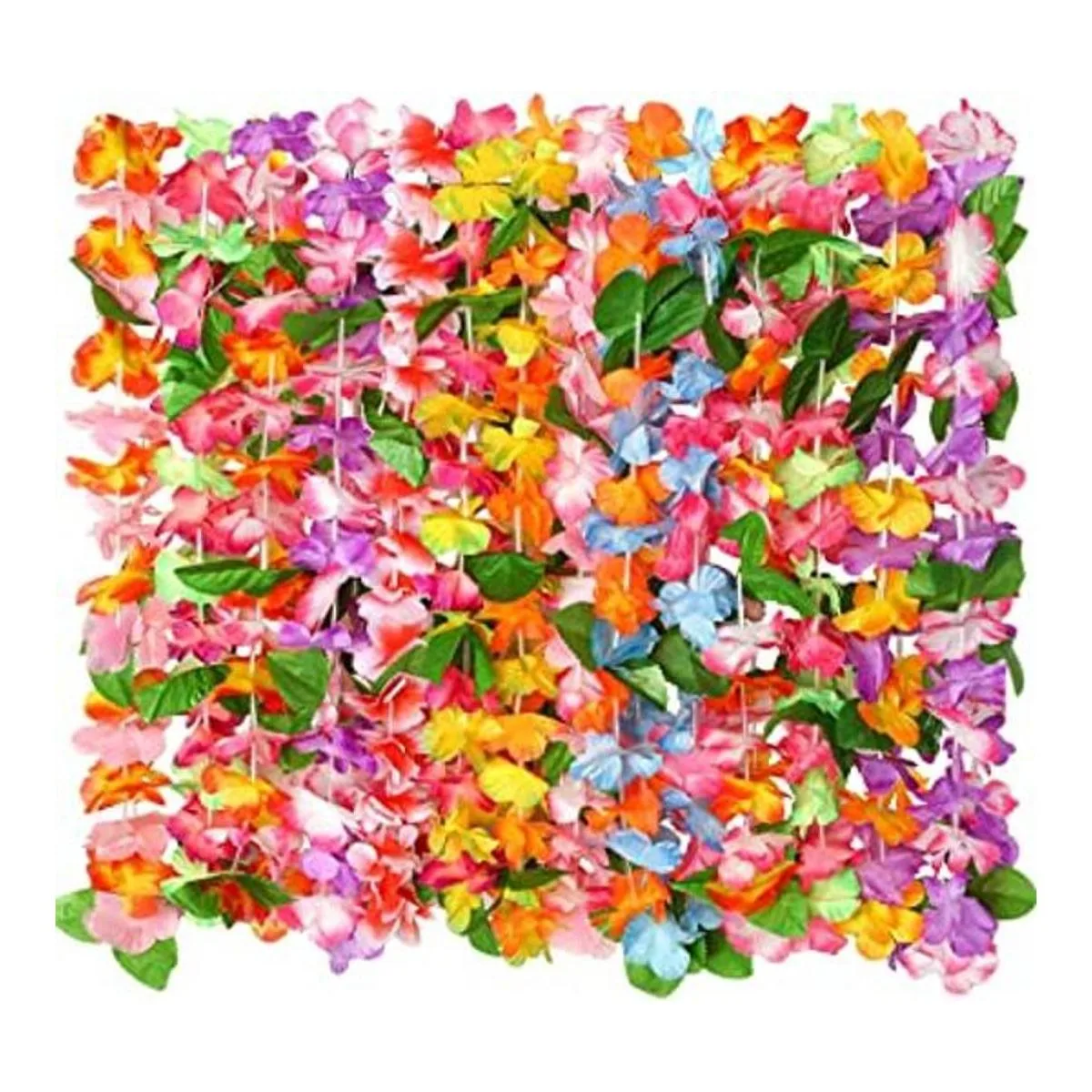 Cooraby 14 piezas de collares hawaianos de Leis coloridos_1