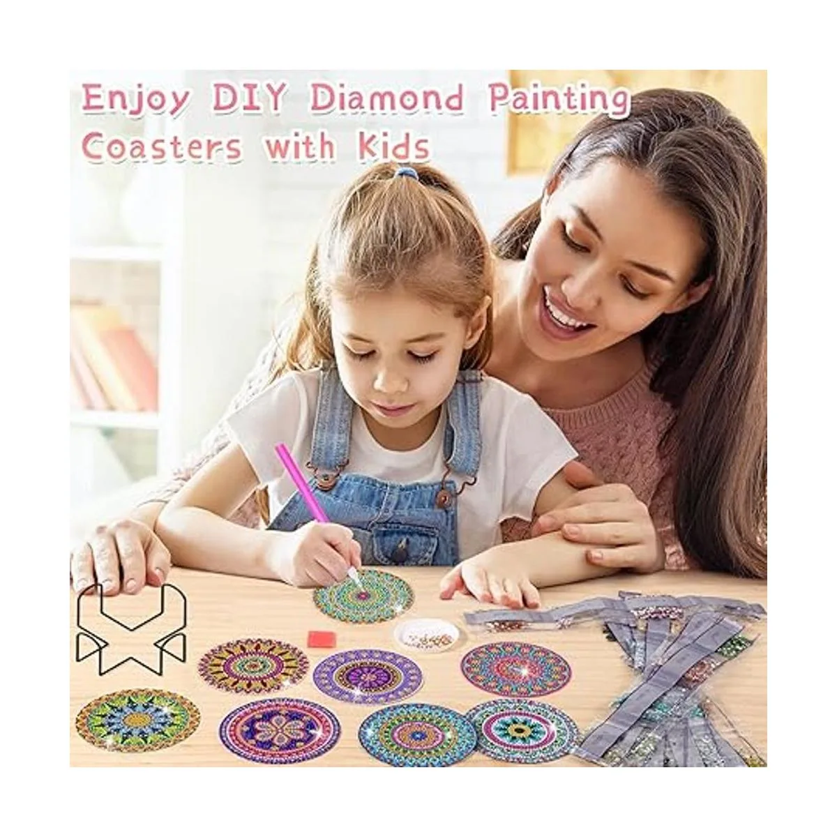 Kit de posavasos de pintura de diamantes 8 piezas de_6