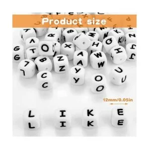 52 cuentas de letras de silicona cuentas cuadradas del_2