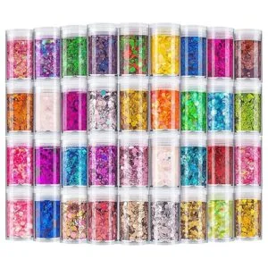 Brillantina gruesa holográfica juego de 36 colores para_1
