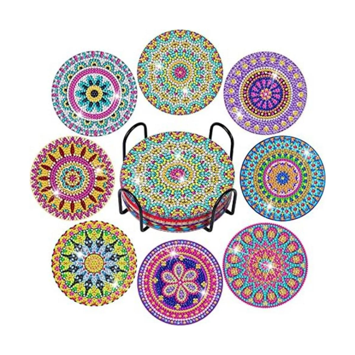 Kit de posavasos de pintura de diamantes 8 piezas de_1