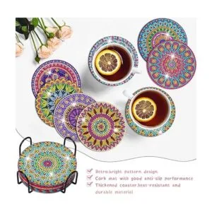 Kit de posavasos de pintura de diamantes 8 piezas de_4