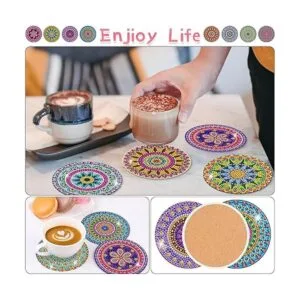 Kit de posavasos de pintura de diamantes 8 piezas de_7