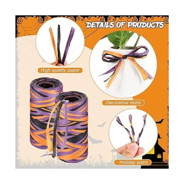 Cinta de rafia de Halloween de 524 pies cinta de papel de_3