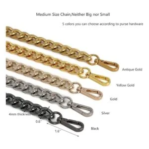 Correa cruzada de metal de tamaño mediano para bolso de_5