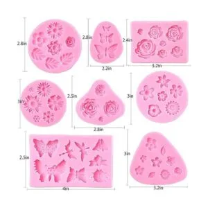 Moldes de fondant de flores 8 moldes de silicona para_2