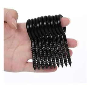 ZYRAW Paquete de 10 ganchos para ojos tornillos de acero_3