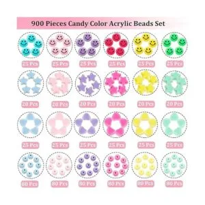 900 cuentas de corazón de acrílico de color caramelo_3