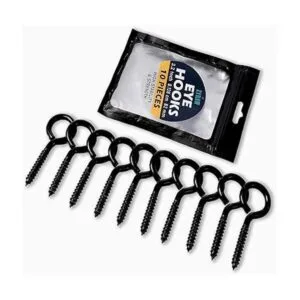 ZYRAW Paquete de 10 ganchos para ojos tornillos de acero_2