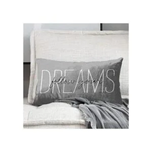 Emvency Funda de almohada rústica gris Follow Your Dreams_3
