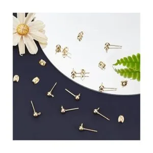 Beebeecraft 100 aretes chapados en oro de 24 quilates_4