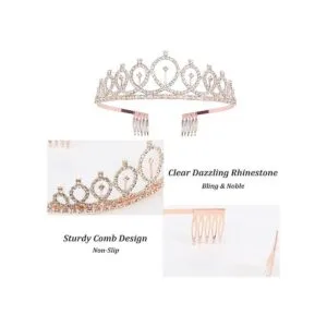 CAVETEE Corona de cumpleaños y banda para mujer juego de_3