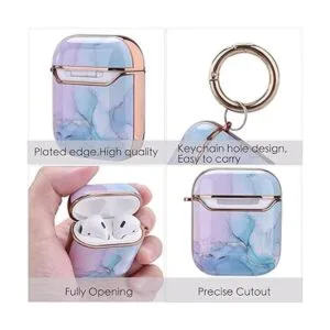 OLEBAND Funda para Airpod con llavero y piel bonita funda_5