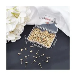 Beebeecraft 100 aretes chapados en oro de 24 quilates_7