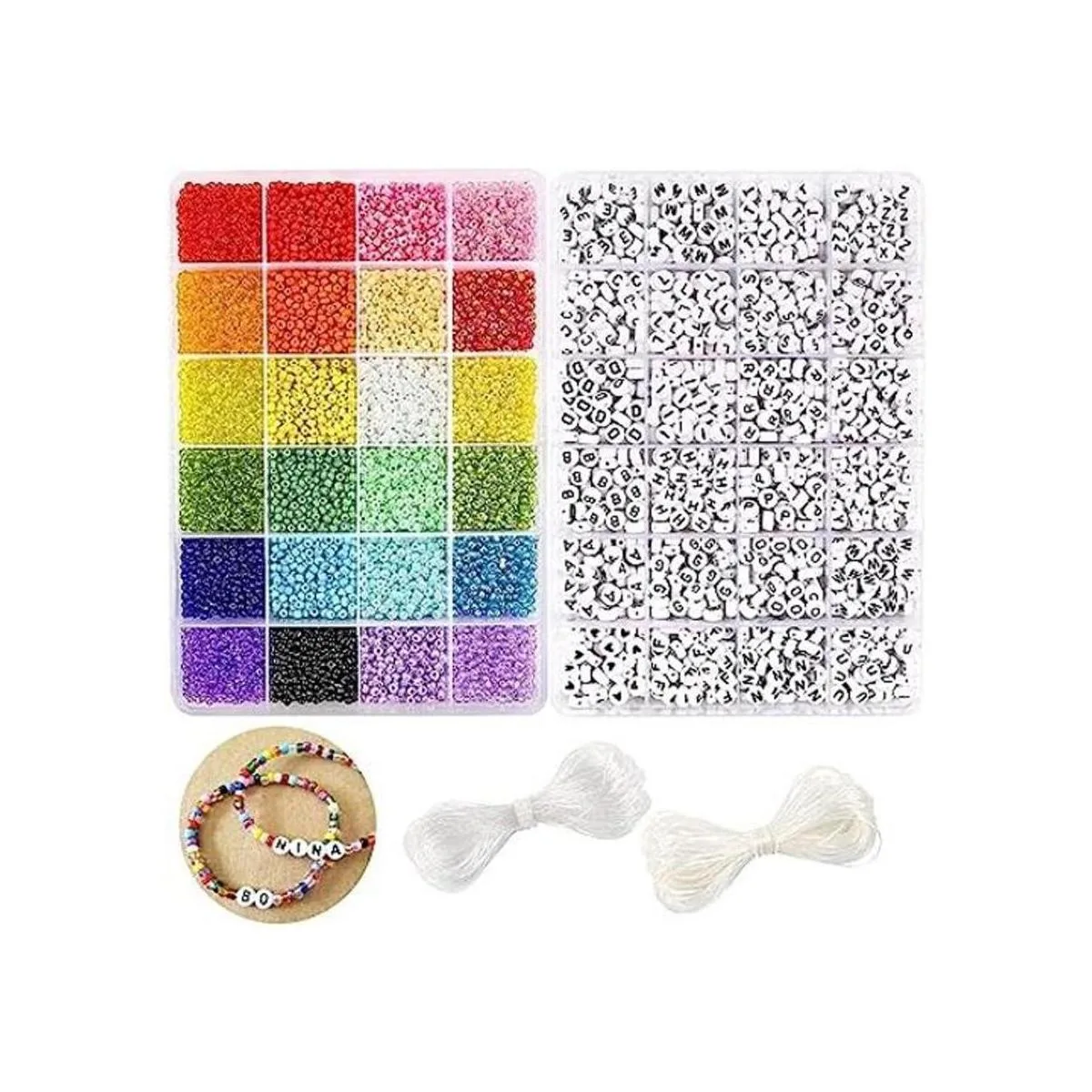 DICOBD Kit de cuentas para manualidades 10800 cuentas de_1