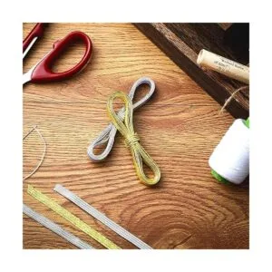 WILLBOND 2 rollos de bandas elásticas plateadas y doradas_7