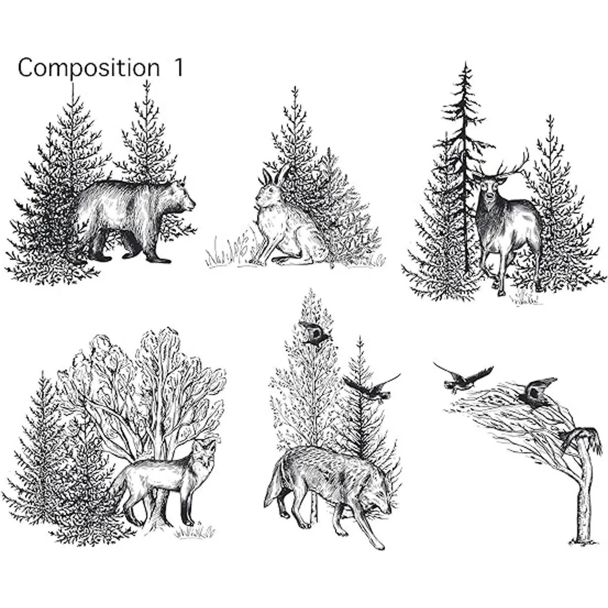 Guirongxin Sello transparente de animales salvajes y_6