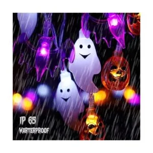 Halloween Lights 16FT 30 LED 3D Pumpkin Bat Ghost Battery_2