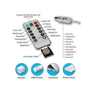 SINAMER Cortina de luz blanca para dormitorio 300 luces_5