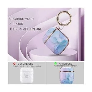 OLEBAND Funda para Airpod con llavero y piel bonita funda_7