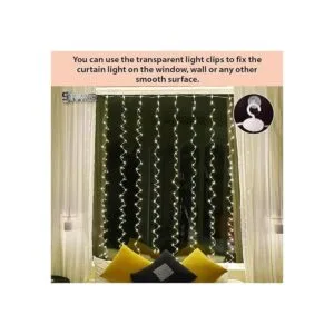 SINAMER Cortina de luz blanca para dormitorio 300 luces_3