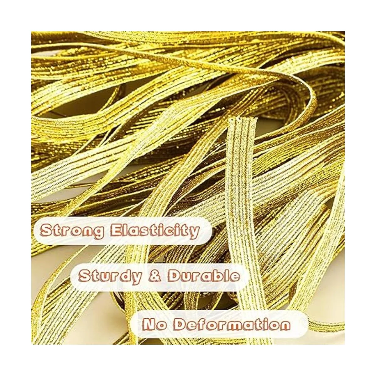 WILLBOND 2 rollos de bandas elásticas plateadas y doradas_6