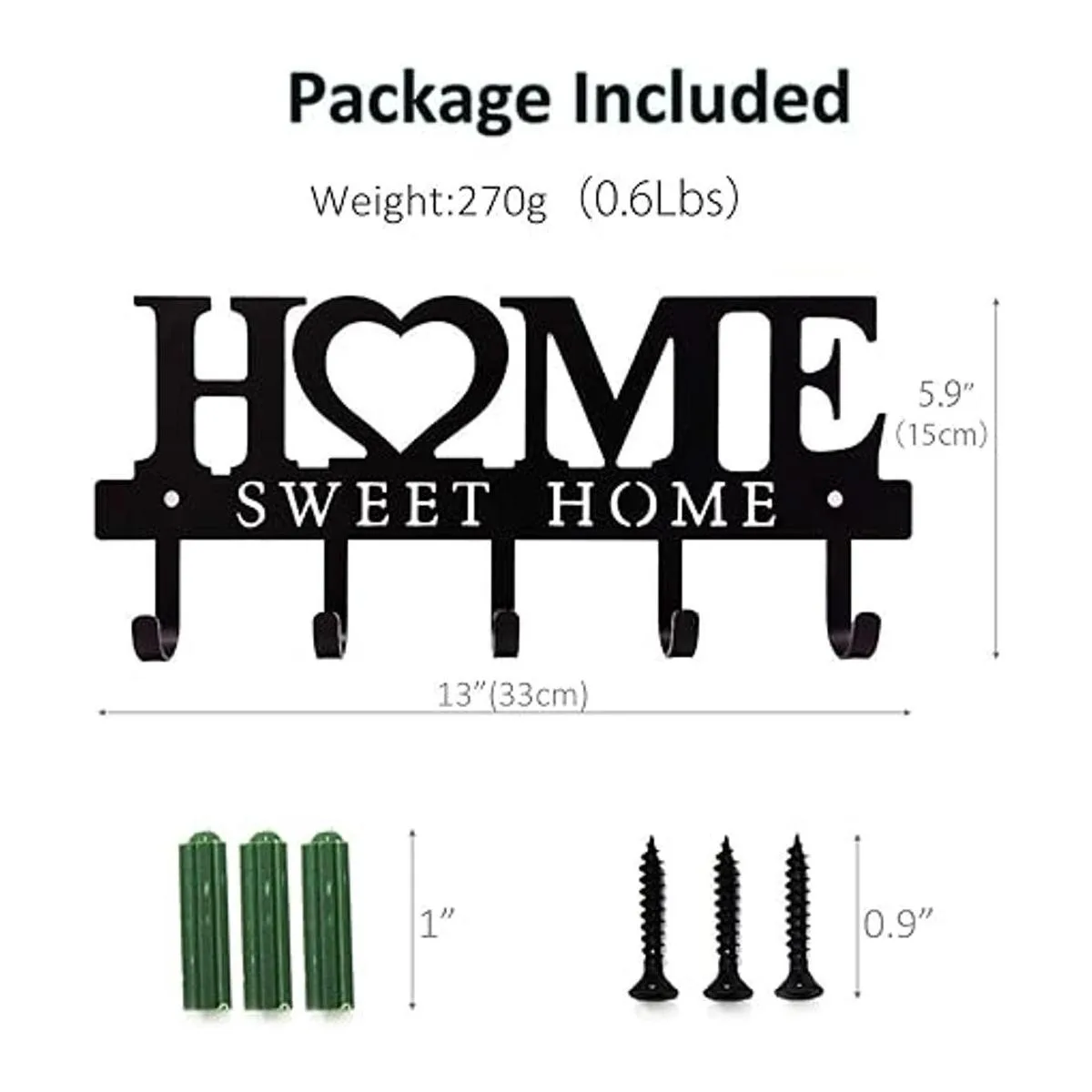 Ganchos organizadores de metal para llaves de 5.9 x 13_4