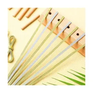 WILLBOND 2 rollos de bandas elásticas plateadas y doradas_2