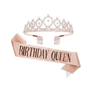 CAVETEE Corona de cumpleaños y banda para mujer juego de_1