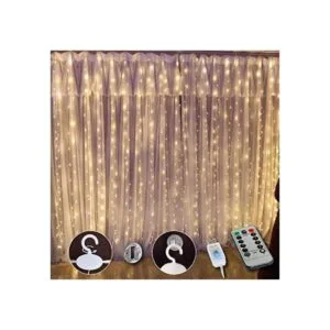 SINAMER Cortina de luz blanca para dormitorio 300 luces_1