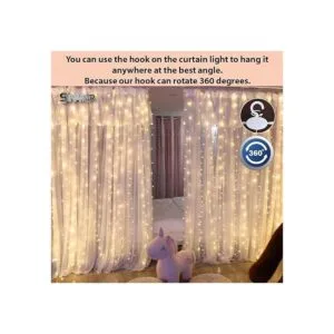 SINAMER Cortina de luz blanca para dormitorio 300 luces_2