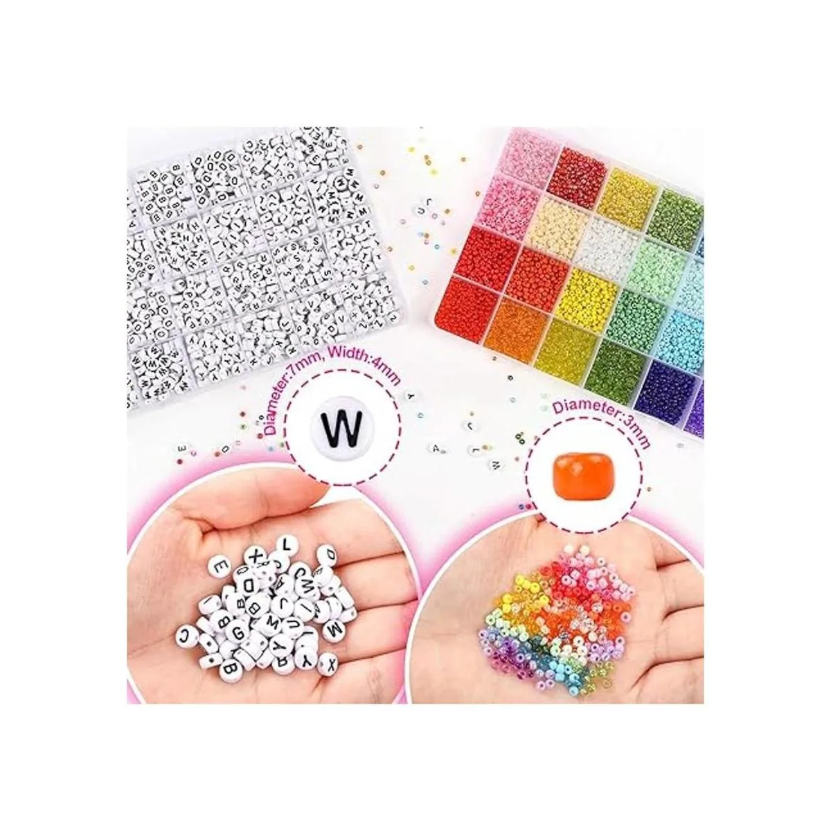 DICOBD Kit de cuentas para manualidades 10800 cuentas de_2