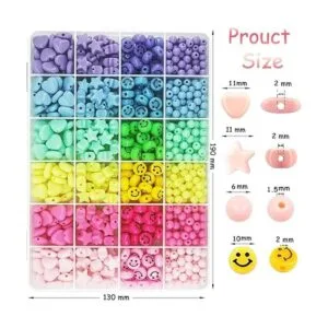 900 cuentas de corazón de acrílico de color caramelo_4