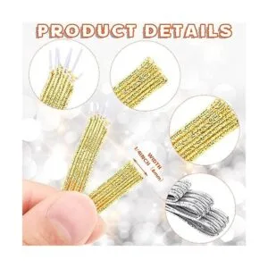 WILLBOND 2 rollos de bandas elásticas plateadas y doradas_3